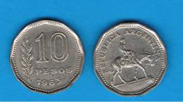 ARGENTINA -  10 Pesos  1963  KM35  Gaucho - Argentine