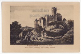 GERMANY KOHREN SAHLIS AK ~ BURG GNANDSTEIN CASTLE ~1837  LUDWIG RICHTER ENGRAVING ~ Ca 1920s-30s Vintage Postcard [5767] - Kohren-Sahlis