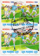 1994  SAN MARINO  Mondiali Calcio  Quartina  Usata - Gebraucht
