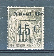 Nossi Be Tasse 1891 Y&T N. 9 C. 15 Su C. 10 Nero E Lilla (soprastampa III) Varietà: Percevoir Senza R Finale - Andere & Zonder Classificatie