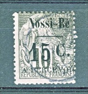 Nossi Be Tasse 1891 Y&T N. 13 C. 15 Su C. 10 Nero E Lilla (soprastampa IV) - Otros & Sin Clasificación