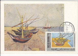Carte-Maximum RAS AL KHAIMA N°Yvert  PA5d  (VAN GOGH - Barque De Pêche à Ste Marie) Obl Sp 1967 - Ra's Al-Chaima