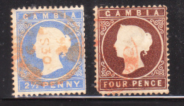 Gambia 1886-87 Queen Victoria 2v Used - Gambia (...-1964)