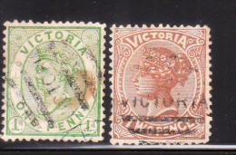 Australia Victoria 1880-84 Queen Victoria 2v Used - Usati