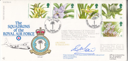 Great Britain FDC Scott #1493-#1497 Set Of 5 Orchids Cancel 79 Years Of Service No. 30 Squadron - 1991-2000 Em. Décimales
