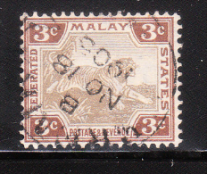 Federated Malay States 1904-10 Tiger 3c Used - Federated Malay States