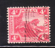 Federated Malay States 1901 Tiger 4c Used - Federated Malay States