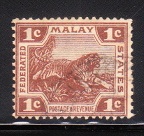 Federated Malay States 1922-32 Tiger 1c Used - Federated Malay States