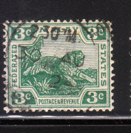 Federated Malay States 1922-32 Tiger 3c Used - Federated Malay States