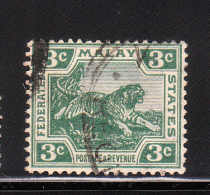 Federated Malay States 1922-32 Tiger 3c Used - Federated Malay States