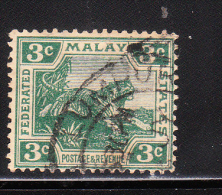 Federated Malay States 1922-32 Tiger 3c Used - Federated Malay States