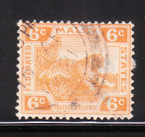 Federated Malay States 1922-32 Tiger 6c Used - Federated Malay States