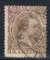 Sello 15 Cts Alfonso XIII Pelon, Fechador Trebol OLIVENZA (badajoz), Num 219 º - Oblitérés