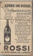 ROSSI/Le Bon Génie De L´appétit// Publicité /  Vers 1940-45           ILL21 - Spirituosen