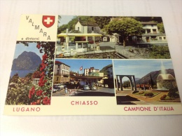 VALMARRA E DINTORNI - LUGANO CHIASSO CAMPIONE D'ITALIA, Auto, Benzinaio, Dogana - Cartolina FG C V 1972 - Chiasso