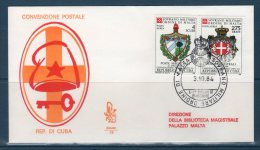Smom 1984 --Convenzione Rep. Di Cuba POSTA AEREA  -- ( Sass.11/12)  --- FDC./ VENEZIA - Malte (Ordre De)