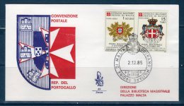 Smom 1985 -- Convenzione Rep- Portogallo  POSTA AEREA  -- ( Sass.19/20)  --- FDC./ VENEZIA - Malte (Ordre De)