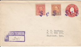 & U.S.A Fancy (1930) Registered Recommandée $ C Worth Illinois 6/8/1930.. Monnaie Dollar Cent Pour Highland Indiana - Lettres & Documents