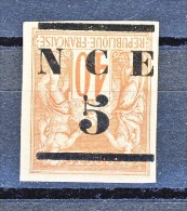 Nouvelle Caledonie 1883-84 N. 6 C. 5 Su C. 40 Rosso - Sovrastampa Rovesciata MH - Nuevos