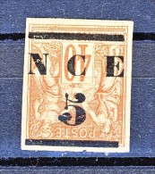 Nouvelle Caledonie 1883-84 N. 6 C. 5 Su C. 40 Rosso - Sovrastampa Rovesciata MH - Nuevos