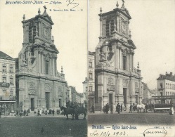 Saint-Josse - L'Eglise Et Tram Hippomobile - 2 Cartes ( Voir Verso ) - St-Josse-ten-Noode - St-Joost-ten-Node