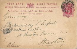 Postcard  Hereford - Strassbourg         1902 - Briefe U. Dokumente