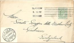 Brief  Glasgow - Giubiasco          1908 - Storia Postale