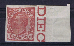 Italy: 1906  Sa 82 U  , MH/*  Sheetmargin - Ungebraucht