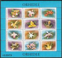 ROMANIA, 1988, Orchids; Flowers, 2 Sheet, 12 Stamps/sheets, Mint - Ongebruikt