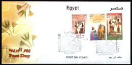 EGYPT / 2013 / POST DAY / EGYPTOLOGY / NEFERTARI ; TUT ANKH AMUN ; RAMSES II ; GODDESS HATHOR ; ABU SIMBEL / MNH / VF. - Cartas & Documentos