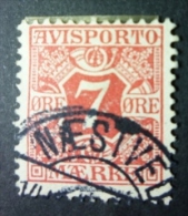 DANMARK - REVENUE STAMPS 1907: Mi 3 X, Watermark Crown, Avisporto Journaux, O - FREE SHIPPING ABOVE 10 EURO - Steuermarken