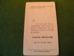 BC5-2-100 LC47 Souvenir Communion Andre Muller 1946 Jambes - Comunioni