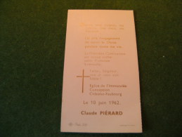 BC5-2-100 LC47 Souvenir Communion Claude Pierard Chatelet  Faubourg 1962 - Communion