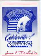 CPM   U S A              THE BICENTENNIAL OF THE CONSTITUTION       1787-1987     BICENTENAIRE CONSTITUTION - Autres & Non Classés