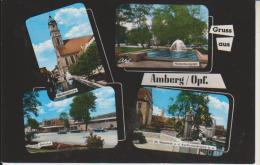 Gruss Aus Amberg Opf. MB Bahnhof La Gare Hindenburgplatz 19.8.1966 N. Memmingen - Amberg