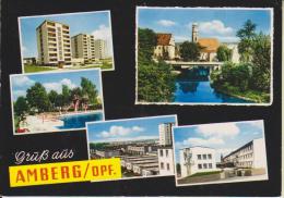 Gruß Aus Amberg Opf. MB Schwimmbad Schule Siedlung 8.2.1971 Nach Memmingen - Amberg