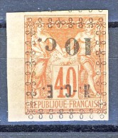 Nouvelle Caledonie 1891-92 N. 11A C. 10 Su C. 40 Rosso-arancio Sovrastampa Rovesciata MH - Nuevos