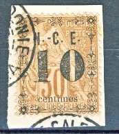 Nouvelle Caledonie 1891-92 N. 12 C. 10 Su C. 30 Bruno USATO Su Frammento - Usados