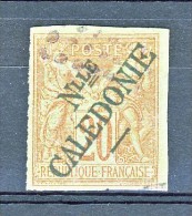 Nouvelle Caledonie 1892 N. 17 C. 20 Sovrastampa Tipo I USATO Cat € 580 - Gebraucht