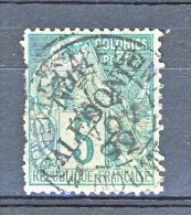 Nouvelle Caledonie 1892 N. 24 C. 5 Verde USATO - Usados