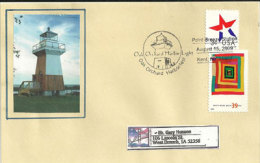 ETATS-UNIS.ETATS-UNIS. ETATS-UNIS. Oak Orchard Lighthouse, Point Breeze (Kent), NY , Year 2009, Sur Lettre Adressée Iowa - Postal History