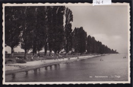 Préverenges : La Plage Avec Sa Rangée De Peupliers, Vers 1953, Et Le Lac Léman (-761) - Préverenges