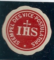 Cachet De Fermeture Papier, IHS Stempel Des Vice-Postulators - Religion - Cachets Généralité