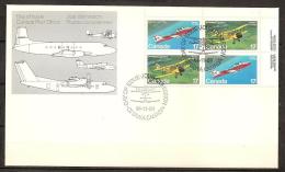 Canada 1981 N° 779 / 82 O FDC, Avions, Aviation, Canadair, De Havilland, Tiger Moth, Avro, Ottawa, Montagne, Biplan - Storia Postale