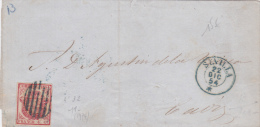 ESPAGNE - 1854 - LETTRE De SEVILLA Pour CADIZ - Briefe U. Dokumente