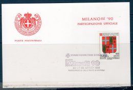 SMOM 1990- MILANOFIL 1990 CARTOLINA UFFICIALE DELLA MANIFESTAZIONE  POSTCARD SPECIAL OBLITERATION - Malte (Ordre De)