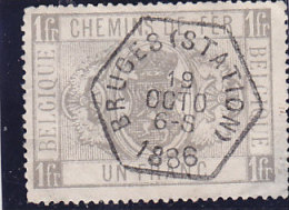 SP 6 TR6 STEMPEL CACHET BRUGES STATION  19 OCTO 1886 - Usati