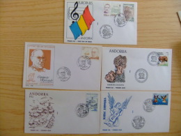 ANDORRA ESPAÑOLA - ANDORRE ESPAGNOL  AÑO COMPLETO 1985 FDC Edifil Nº 184 / 189 Yvert Nº 172 / 176 - Cartas & Documentos