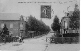 62  SAINT POL SUR TERNOISE  PAS DE CALAIS  - BOULEVARD  GAMBETTA  Maison  J Brunel  -  CPA  N/B  9x14  TBE - Saint Pol Sur Ternoise