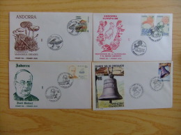 ANDORRA ESPAÑOLA - ANDORRE ESPAGNOL  AÑO COMPLETO 1986 FDC Edifil Nº 190 / 194 Yvert Nº 177 / 181 - Cartas & Documentos